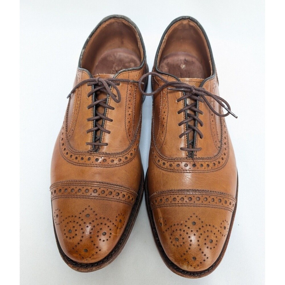 Allen Edmonds Size 9 D Strand Cap-Toe Oxfords Light Brown Walnut